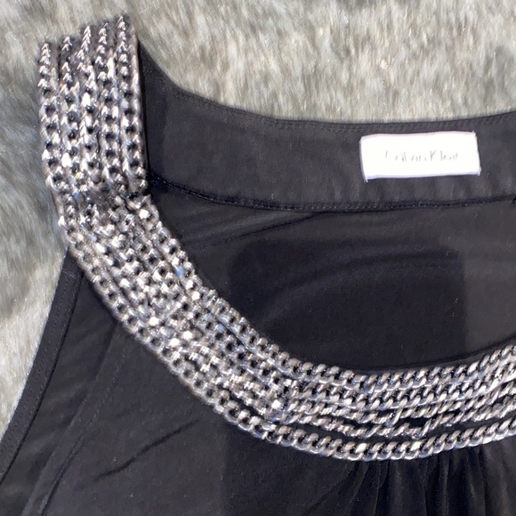 Calvin Klein tunic black chain link neck midi dress - Picture 8 of 12